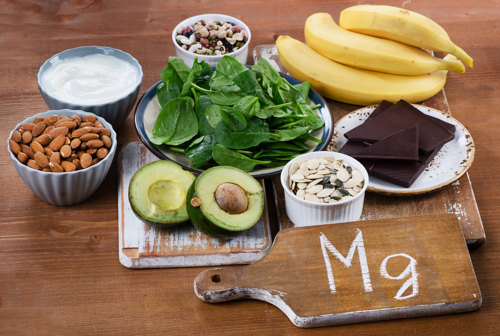 Foods,High,In,Magnesium,On,Wooden,Table.,Healthy,Eating.